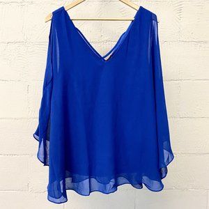 HS BigStrike Royal Blue Flowy Blue Sleeveless Top